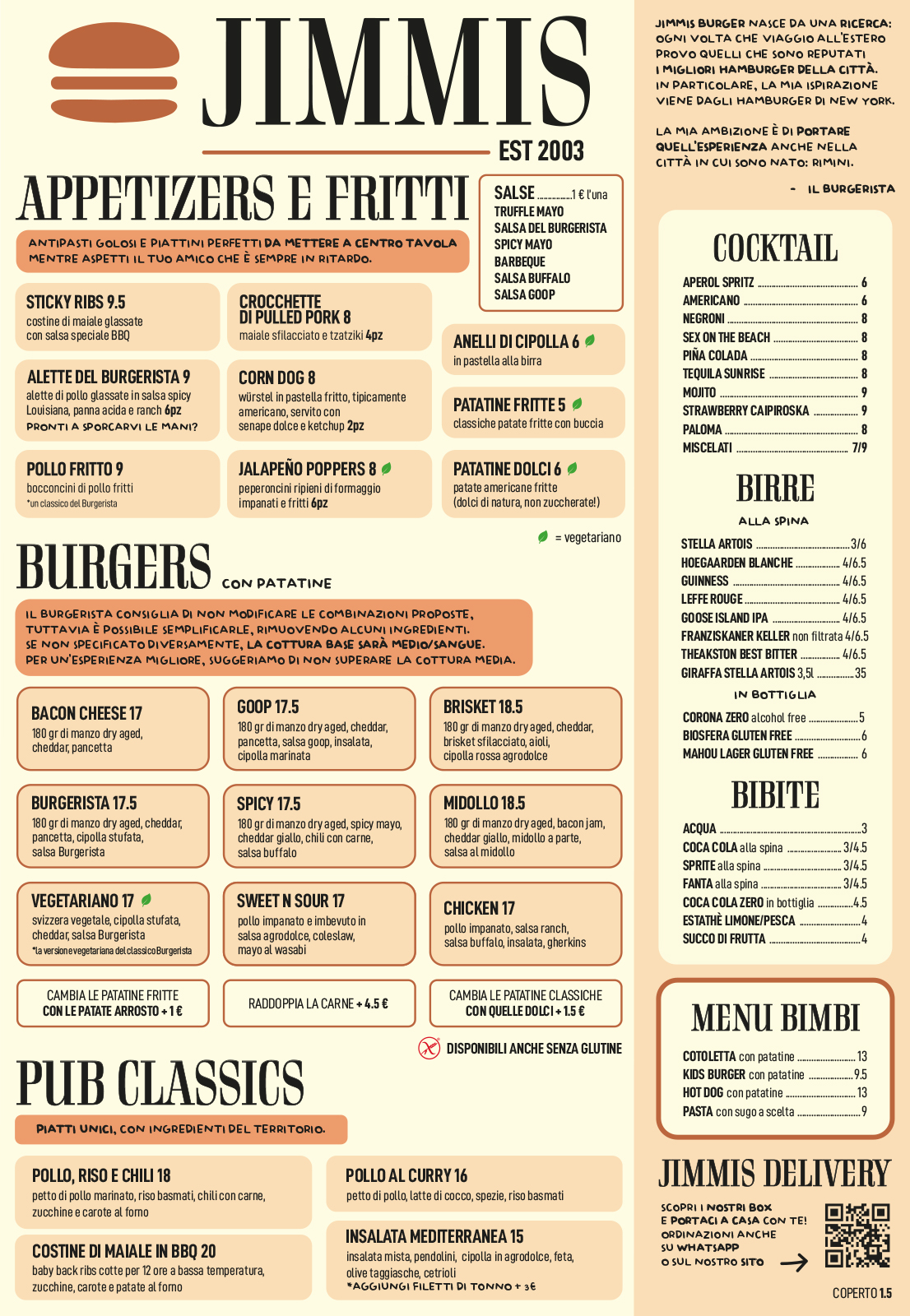 Menu Jimmis Dine In